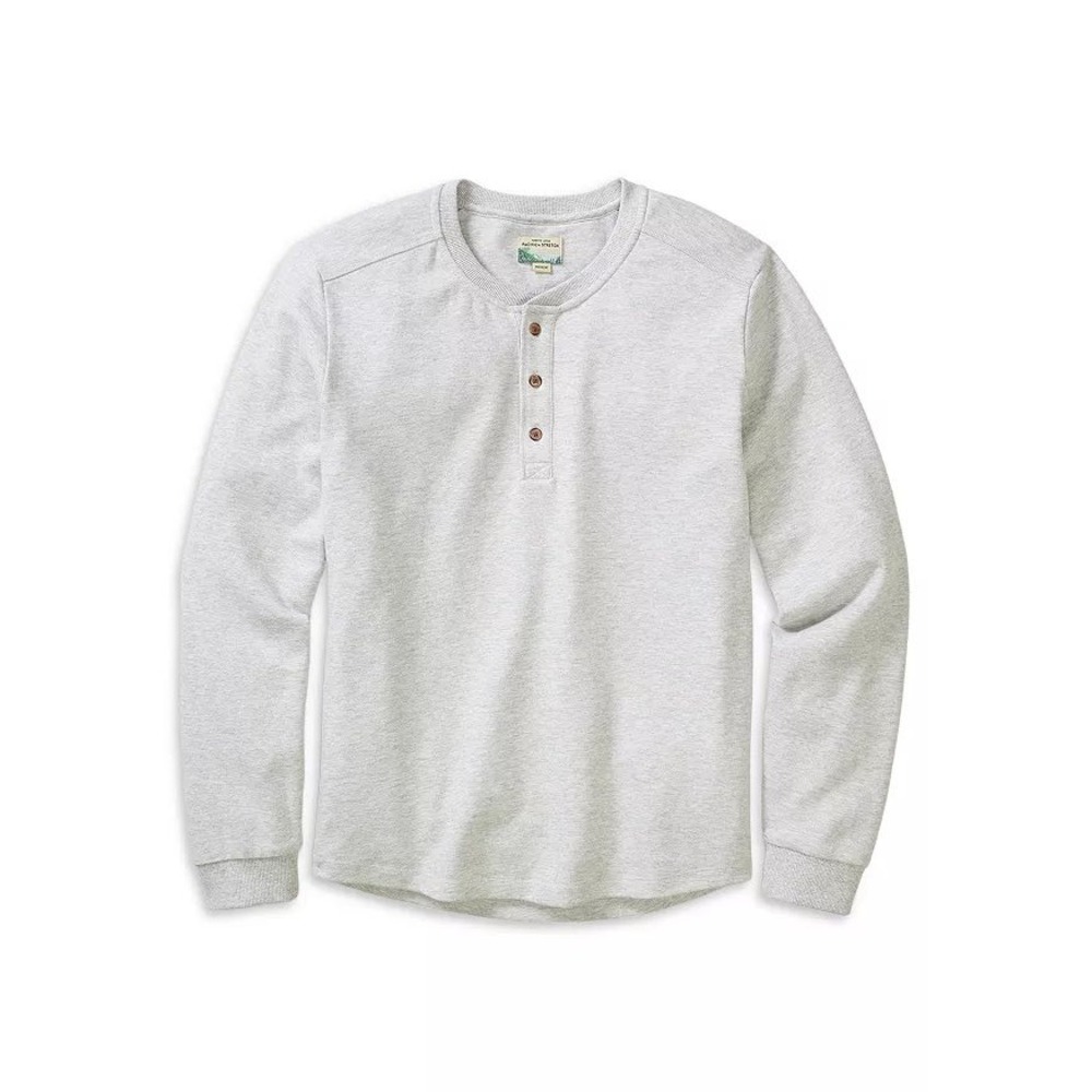 Marine Layer Pacifica Stretch Henley Light Grey Medium New With Tags